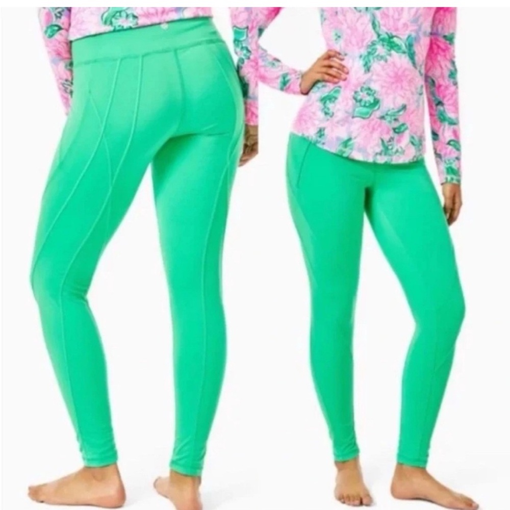 Lilly Pulitzer Large Luxletic Weekender Leggings in Gustavia Green